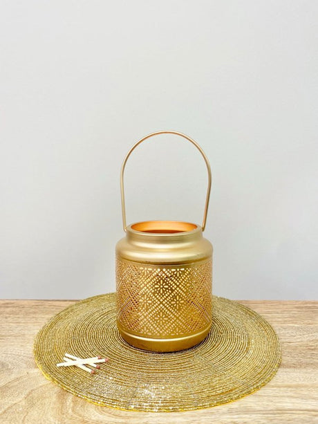 Small Copper Cut Out Design Lantern 27cm