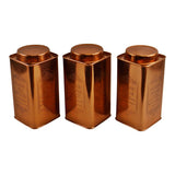 Large Metal Copper Coloured Tea, Coffee & Sugar Storage Tins