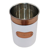 Utensils Holder, Copper & White Metal Design