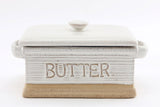 Natural Ceramic Butter Dish 19cm