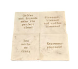 Tea & Coffee Marble Coasters 2 Types Set of 8