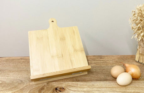 Bamboo Wood Recipe Book Holder