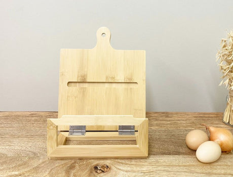 Bamboo Wood Recipe Book Holder