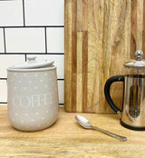 Heart Design Tea, Coffee and Sugar Canisters