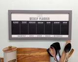 Bistro Cafe Wooden Grey Chalkboard Week Planner 67cm