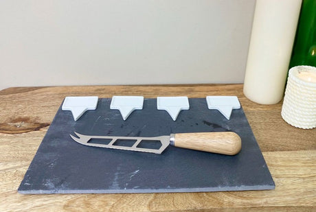 Slate Cheese Board Service Set & Knife 30cm