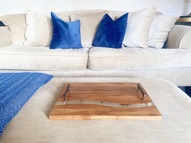 Acacia Wood Tray With Handles