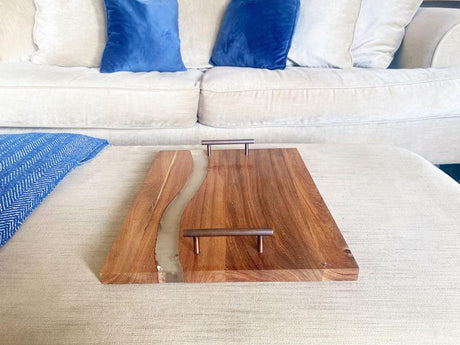 Acacia Wood Tray With Handles