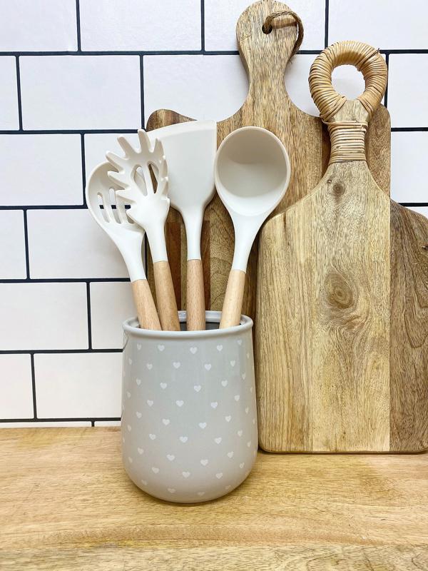 Hearts Design Utensil Holder