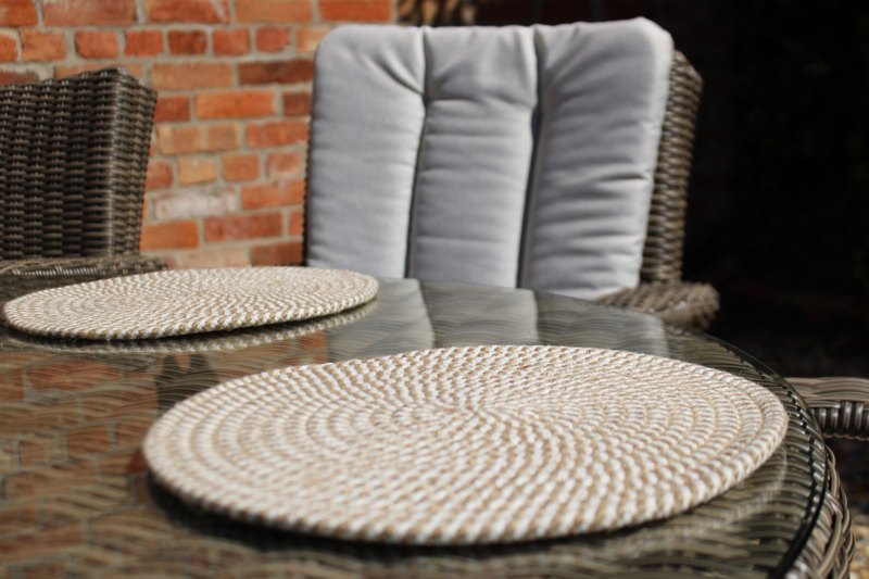 Set of Four Stripey Woven Place Mats