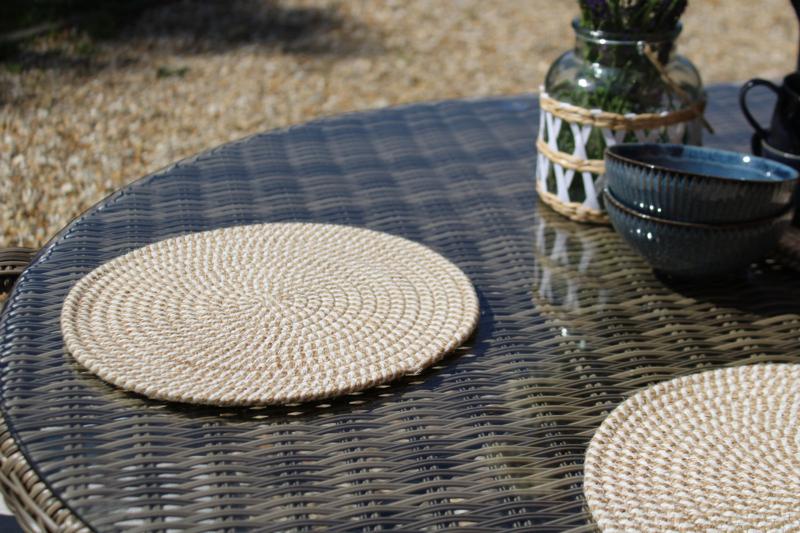 Set of Four Stripey Woven Place Mats