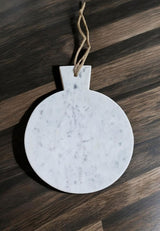 White Round Marble Chopping Board 31x25cm