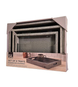 Set of 3 Grey Weave Base Trays