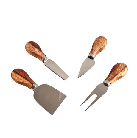 Set of 4 Acacia Wood Cheese Knifes