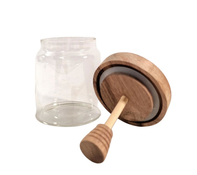 Glass Honey Storage Jar With Stirer