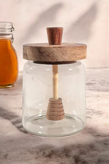 Glass Honey Storage Jar With Stirer