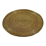 Set of 4 Gold Glass Beaded, Circular Placemats, 30x30cm