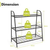 3-Tier Metal Plant Stand with Adjustable Feet for Indoor & Outdoor