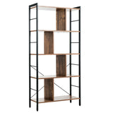5-Tier Industrial Style Bookcase with Metal Frame