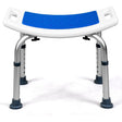 Shower Stool 6 Adjustable Heights Non-Slip Padded Blue Seat