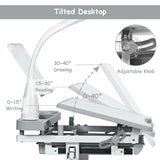 Height Adjustable Kids Study Desk Table Chair Set with Lamp-Grey