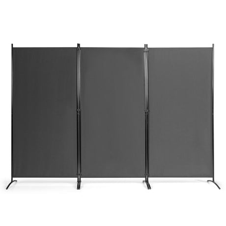 3 Panel Folding Room Divider-Grey