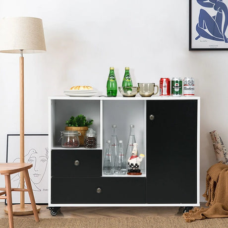 2-Drawer Rolling File Cabinet with Adjustable Inner Shelf for Home and Office
