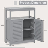 Freestanding Bathroom Floor Cabinet with Double Shutter Doors-Gray