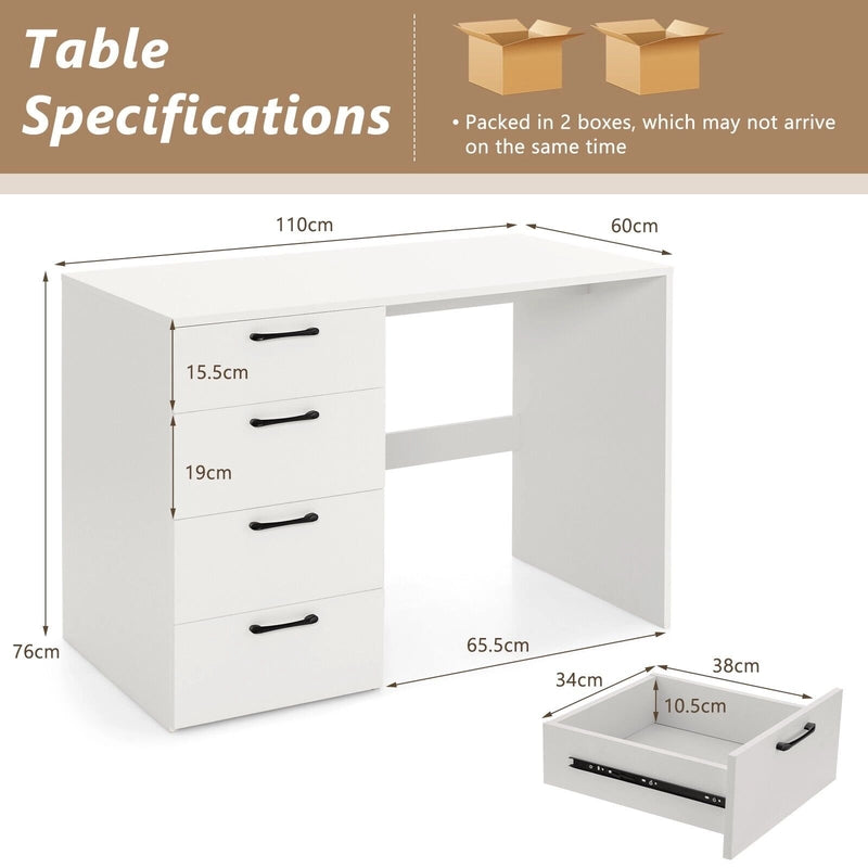 Home Office Writing Desk with File Storage Cabinet