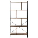 5-Tier Industrial Style Bookcase with Metal Frame