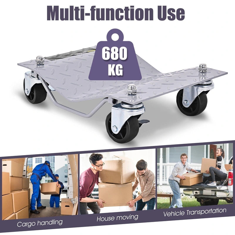 4 Pieces Vehicle Car Auto Repair Moving Tire Wheel Dolly