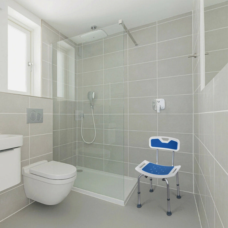 Shower Bath Chair 6 Adjustable Height Non-Slip Bathtub Stool