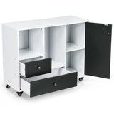 2-Drawer Rolling File Cabinet with Adjustable Inner Shelf for Home and Office