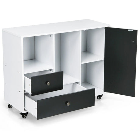 2-Drawer Rolling File Cabinet with Adjustable Inner Shelf for Home and Office