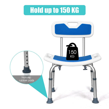 Shower Bath Chair 6 Adjustable Height Non-Slip Bathtub Stool