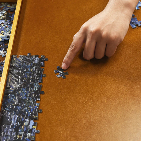 1500 Pieces Wooden Jigsaw Puzzle Table with 4 Drawers-Natural