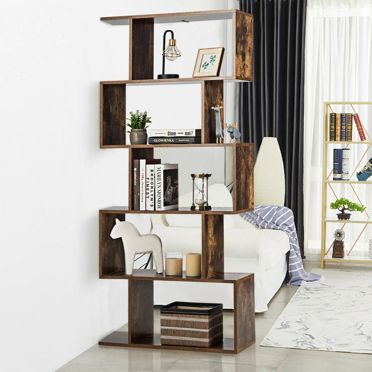 5-tier Wooden Bookshelf
