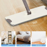Flat Squeeze Mop & Bucket Set with 2 Microfiber Pads for Hand-Free Wringing