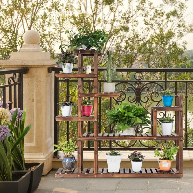 Multifunctional 7-Level Plant Stand for Balcony, Garden, Living Room