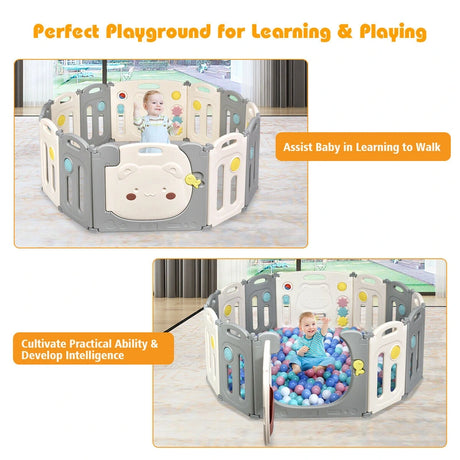 Portable 10+2 Large Panel Toddler Playpen
