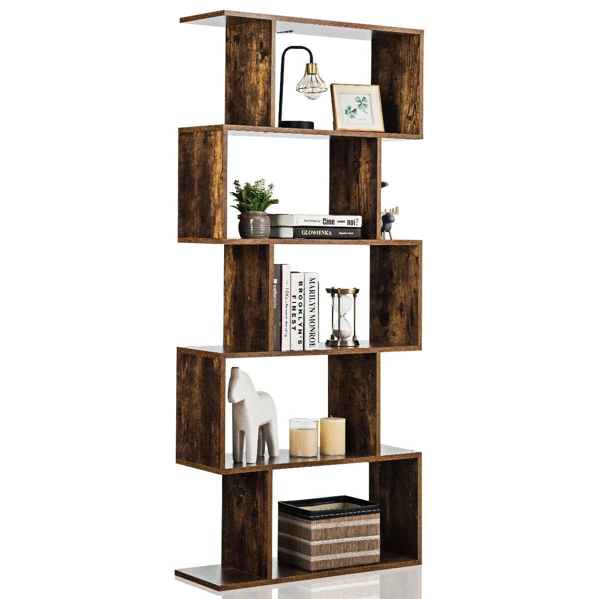 5-tier Wooden Bookshelf