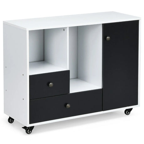 2-Drawer Rolling File Cabinet with Adjustable Inner Shelf for Home and Office