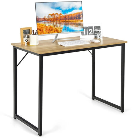 Modern Simple Style Study Writing Desk Computer Desk with Heavy Duty Steel Frame