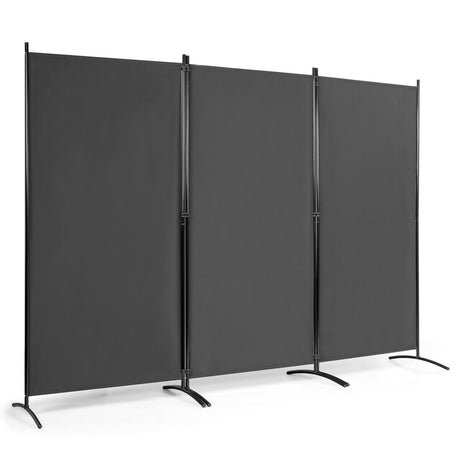 3 Panel Folding Room Divider-Grey