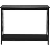 Industrial 2-Tier Narrow Console Table with Storage Shelf for Entryway-Black