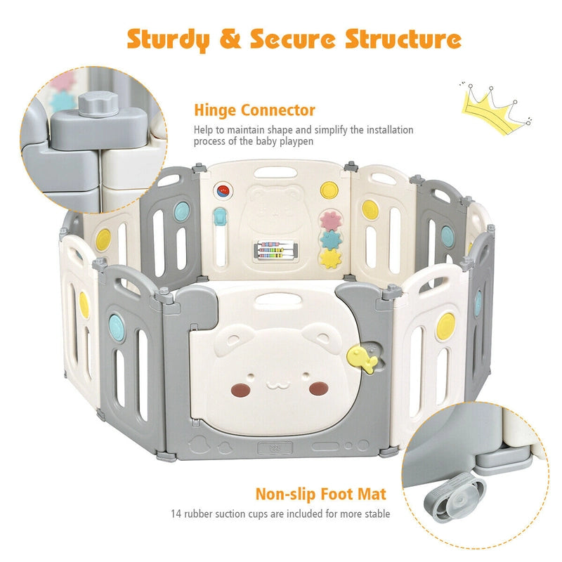 Portable 10+2 Large Panel Toddler Playpen