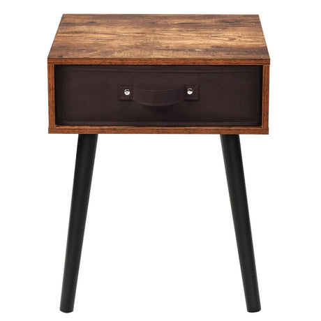 Mid-Century End Accent Bedside Table-Brown