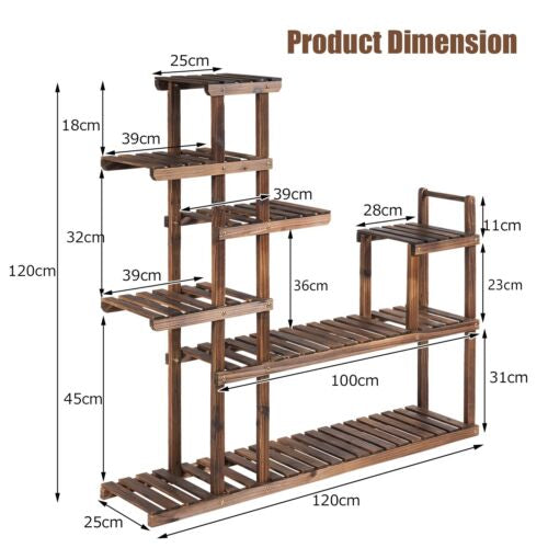 Multifunctional 7-Level Plant Stand for Balcony, Garden, Living Room
