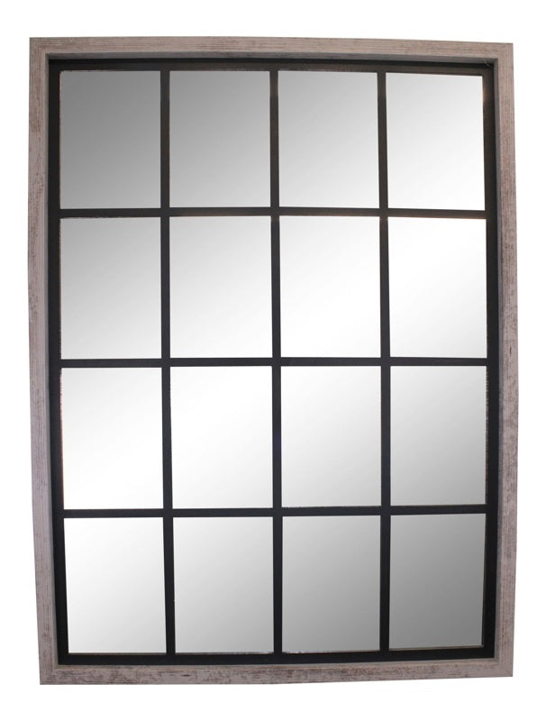 Grey Window Style Wall Mirror 60x80cm