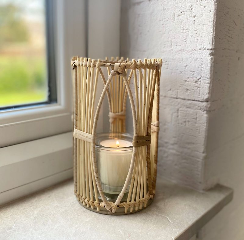 Rattan Candle Holder Small